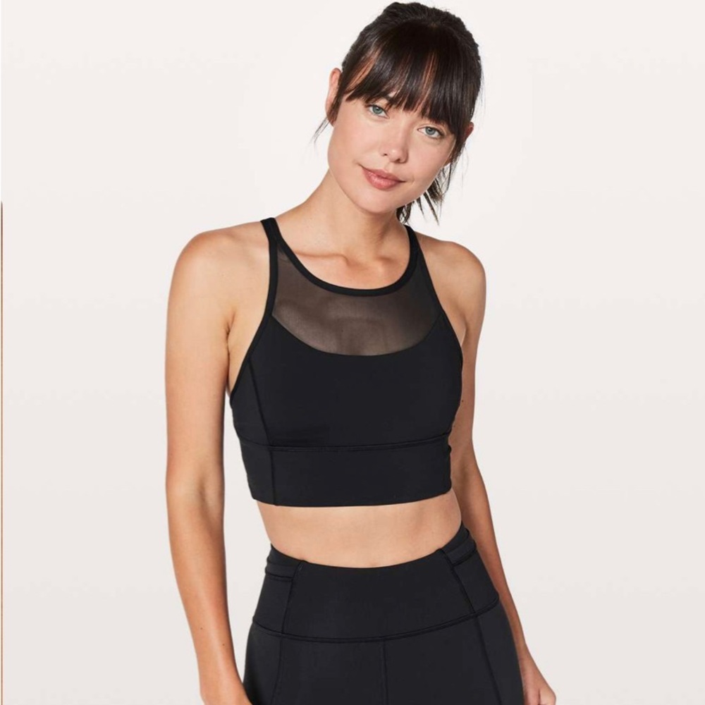 Lululemon Clip-In Long Line Sports Bra Black Size 6